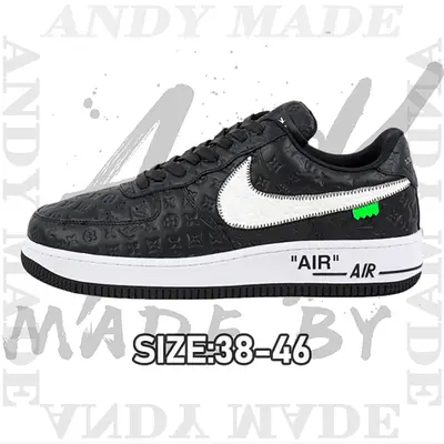 💰(€64=530CNY)L*V x N*ike Air Force1Low Air Force Heavy Joint Brand printed black Item ID:30000973