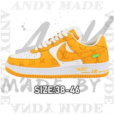 💰(€64=530CNY)L*Vx Nike Air Force1Low Air Force Heavy Joint Brand print orange Item ID:30006626