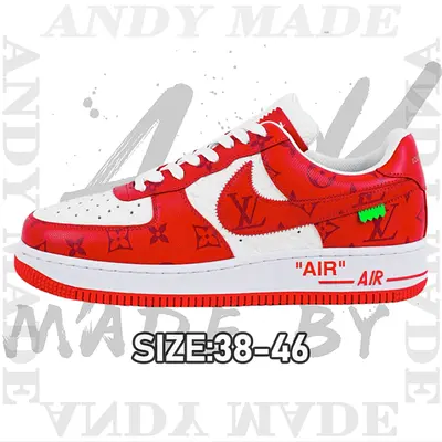 💰(€64=530CNY)L*V x Nike Air Force1Low Air Force Heavy Joint Brand print red Item ID:30000833