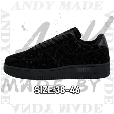 💰(€64=530CNY)L*V x Nike Air Force1Low Air Force Heavy Joint Black Anti Velvet Item ID:30003931