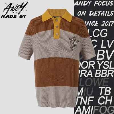 💰(€34=280CNY)F*ENDI 25SS Mixed Jersey Short Sleeve POLO Shirt 10002046-Z