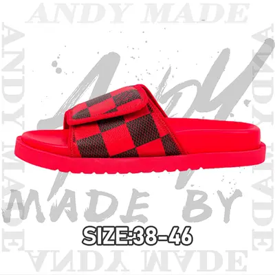 💰(€34=280CNY)Miami Damier Round Toe Flip Flops Series Red Item ID:30009545