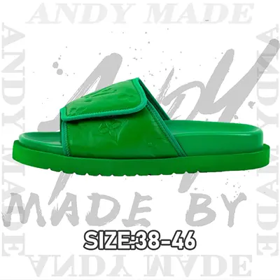 💰(€34=280CNY)Miami Damier Round Toe Flip Flops Series Green Item ID:30006952