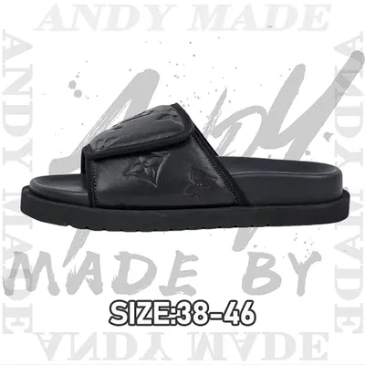 💰(€34=280CNY)Miami Damier Round Toe Flip Flops Black Item ID:30005556