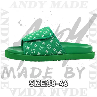 💰(€34=280CNY)Miami Damier Round Toe Flip Flops green Item ID:30001457