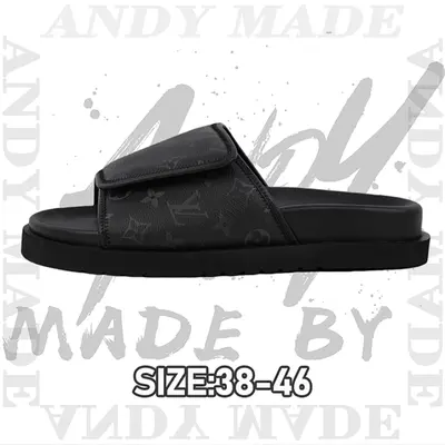 💰(€34=280CNY)Miami Damier Round Toe Flip Flops Black Item ID:30009922