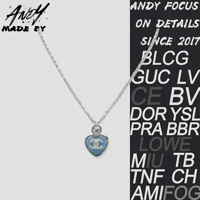 💰(€32=260CNY)Heart necklace glacier blue Item ID:50006532