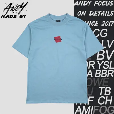 💰(€24=200CNY)Paris Embroidery Laminating Short Sleeve Blue