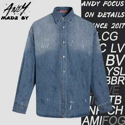💰(€39=320CNY)Loose-fitting button-down long-sleeved shirt with micro logo Item ID:10006590