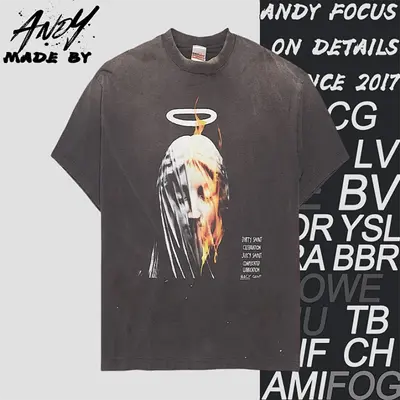 💰(€27=220CNY)S*M Angel Veil Madonna Print Short Sleeve Item ID:10002520