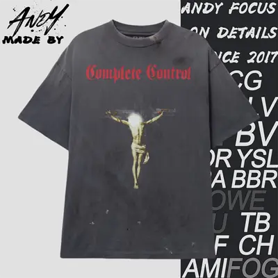 💰(€27=220CNY)S*M gun cross Jesus print short sleeves Item ID:10005421