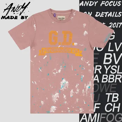 💰(€24=200CNY)G*D Scroll English Letter Printed Short Sleeves-Dirty Pink Item ID:10004009