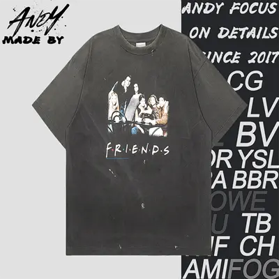 💰(€28=230CNY)S*M Friends Drinking Coffee Printed Short Sleeve Item ID:10006818
