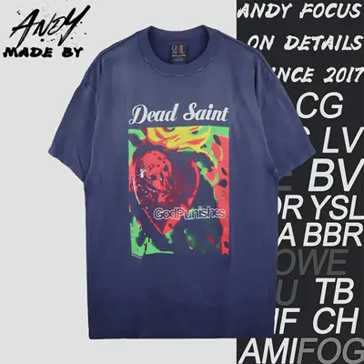 💰(€26=210CNY)S*M God's Punishment distressed ripped printed short-sleeved shirt Item ID:10006322