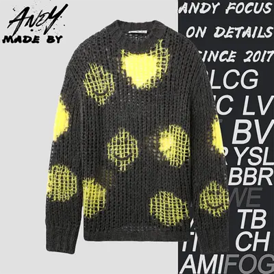 💰(€29=240CNY)As 25Fw hollow smiley face crew neck sweater Item ID:10003802