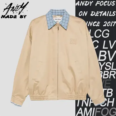 💰(€44=360CNY)M*iu appliquéd check faux two-piece jacket Item ID:10000825