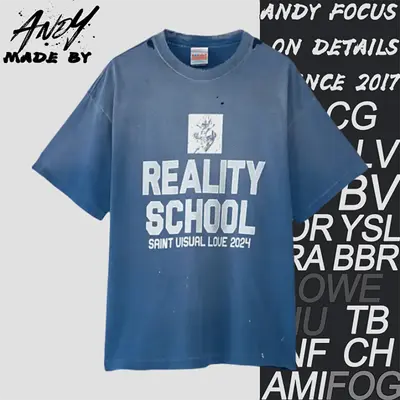 💰(€27=220CNY)S*M Blue washed distressed slogan printed short-sleeved shirt Item ID:10001721