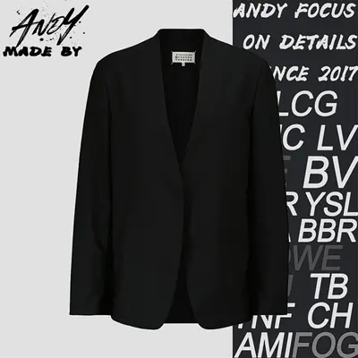 💰(€44=360CNY)MM6 Wool-blend collarless blazer Item ID:10007076