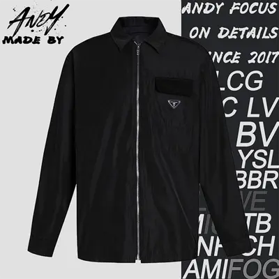 💰(€40=330CNY)PRAD solid color logo zip-up lapel long-sleeved jacket Item ID:10005401-Z