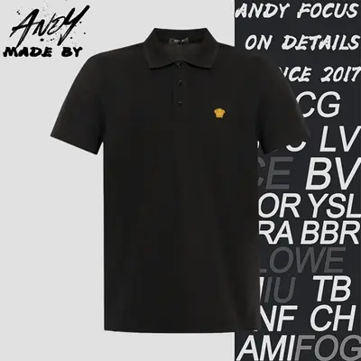 🔥(119CNY)Versace small gold logo embroidered short-sleeved POLO Item ID:10006905