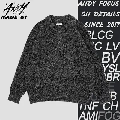 💰(€44=360CNY)TR black and gray mohair polo sweater Item ID:10004551