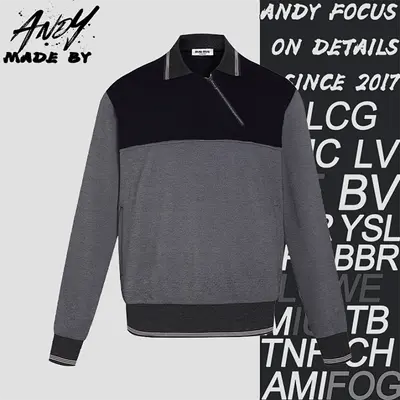 💰(€39=320CNY)Contrast color long sleeve side zip sweatshirt Item ID:10006987-Z