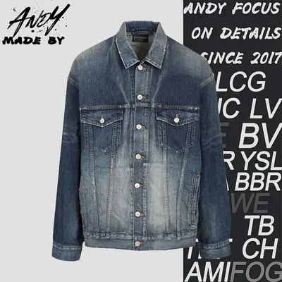 💰(€47=390CNY)Blue denim jacket with silver tape print Item ID:10000551
