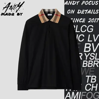 💰(€31=260CNY)Black long-sleeved polo shirt Item ID:10003169