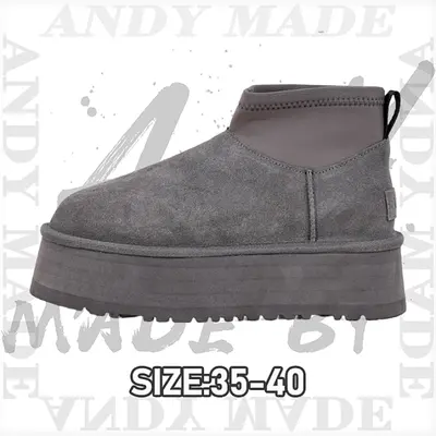 💰€41=(340CNY)5cm Thick-soled Short-leg Pencil Boots, Gray Item ID:30003456