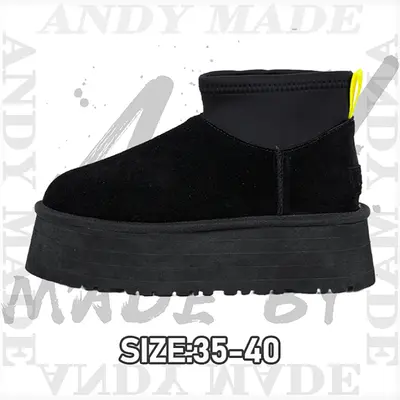 💰(€41=340CNY)5cm thick-soled pencil boots, short-sleeved, black Item ID:30002660