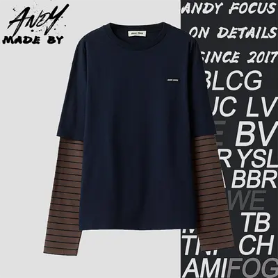 💰(€35=290CNY)Striped fake two-piece long-sleeved sweatshirt Item ID:10003496