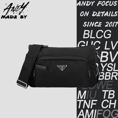 💰(€124=1020CNY)PRD triangle logo recycled nylon shoulder bag