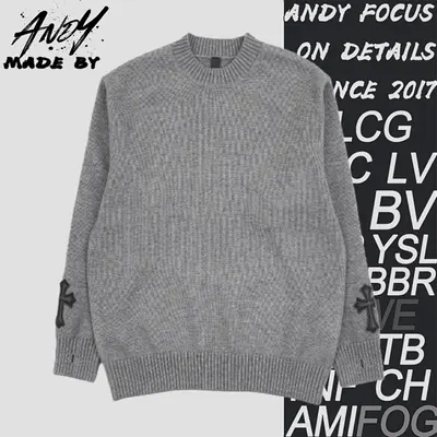 💰(€35=290CNY) Cross leather label 3D intarsia crew neck sweater Item ID:10004769