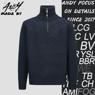 💰(€34=280CNY) Checkerboard Half-Zip Sheep Sweater Item ID:10009939-S