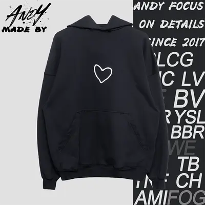💰(€42=350CNY)Heart-shaped hoodie, two-tone yarn Item ID:10001247