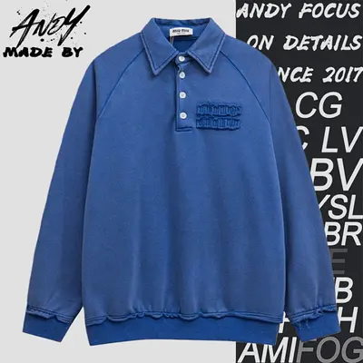 💰(€44=360CNY)Washed distressed Klein blue sweatshirt Item ID:10004629