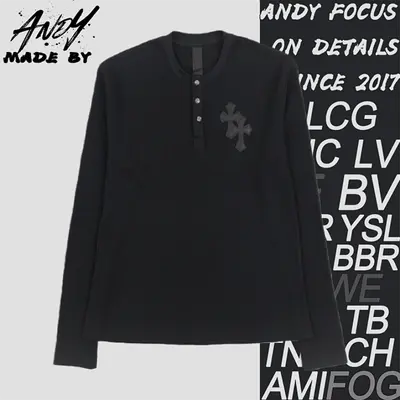 💰(€38=310CNY)Henley collar patchwork leather sweatshirt with silver buttons Item ID:11009209