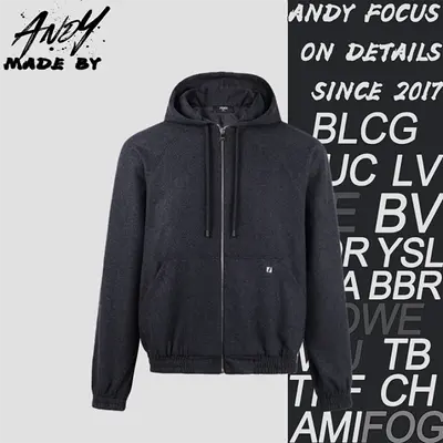 💰(€49=400CNY)Hooded Zip-Up Cashmere Sweatshirt Jacket Item ID:10004425-Z