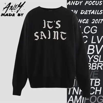 💰(€39=320CNY)S*M Gothic flocked letter crewneck sweatshirt Item ID:10005683