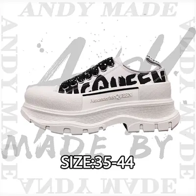 💰(€49=400CNY) Lace-Up Leather Height-Increasing Black Graffiti Print Item ID:30006009