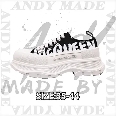 💰(€49=400CNY)Alexander Lace-Up Leather Height-Increasing Black Graffiti Print Item ID:30001975