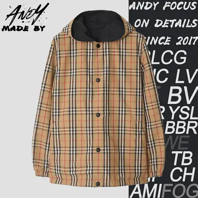 💰(€45=370CNY)Plaid reversible hooded jacket - buttons Item ID:10003052