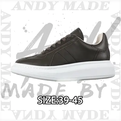 💰(€49=400CNY) Oversized Calfskin Round Toe Lace-Up Platform Low-Top Casual Shoes Item ID:30004591
