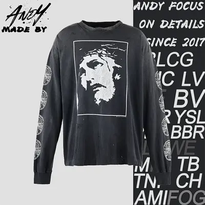 💰(€33=270CNY)S*M Long-sleeved shirt with Jesus head print Item ID:10002610