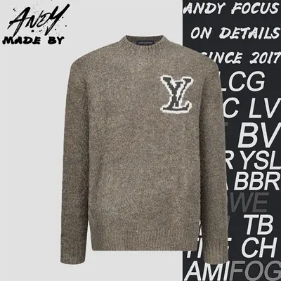 💰(€46=375CNY)L* V double-sided intarsia logo sweater [brown] Item ID:10003825-S