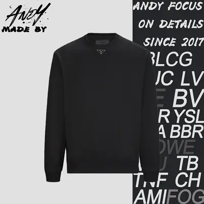 💰(€39=320CNY)P*RADA metal logo crewneck sweatshirt Item ID:10004865-S