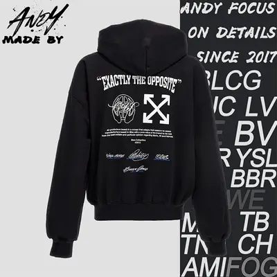 💰(€35=290CNY)OF*F Blue Arrow Earth Print Hoodie Item ID:10001180