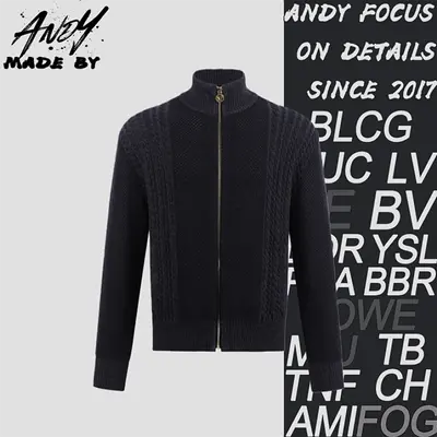 💰(€51=420CNY)25SS high-neck pullover zip-up jacquard knit sweater Item ID:10008402-Z