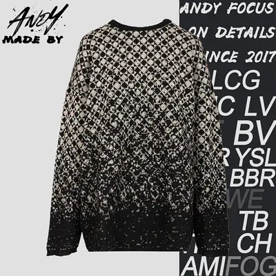 💰(€44=360CNY)MM6 Snowflake pixel plaid crew neck sweater Item ID:10009458