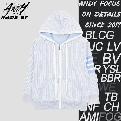 💰(€46=380CNY)TB K23 Four-stripe Vertical Striped Hooded Jacket Item ID:10003324